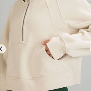 Lululemon scuba half zip white opal